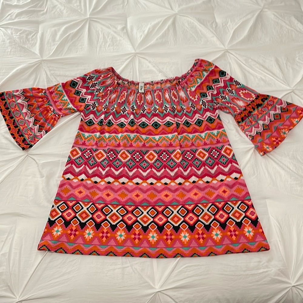 Colorful Indian style blouse. Size L  Brand: R.Rouge. USA